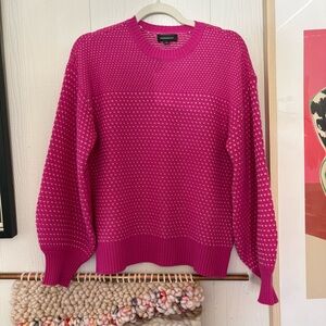 Euc summersalt Fuchsia Crewneck Knit Sweater wool cashmere size small